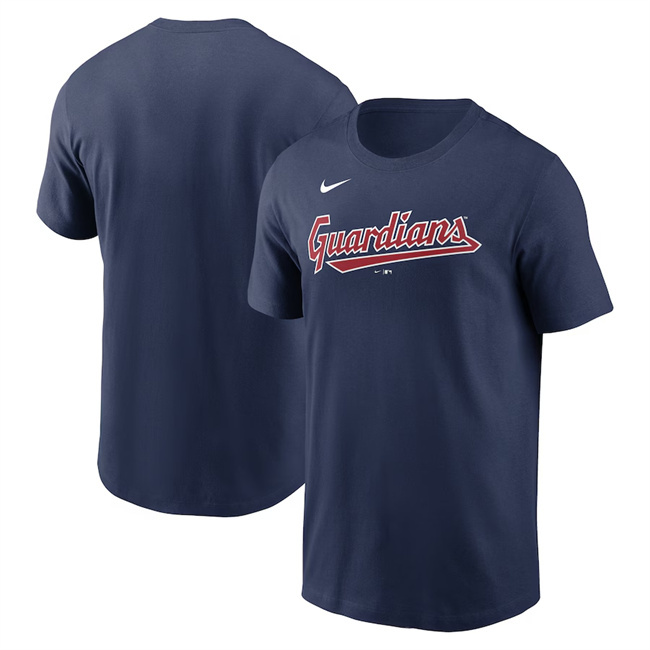 Men's Cleveland Guardians Navy T-Shirt（1pc Limited Per Order）